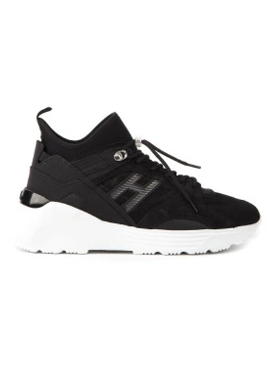 Shop Hogan Active One Black Suede Sneaker