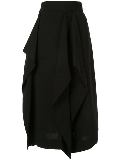 Shop Akira Naka Draped Design Skirt In Black