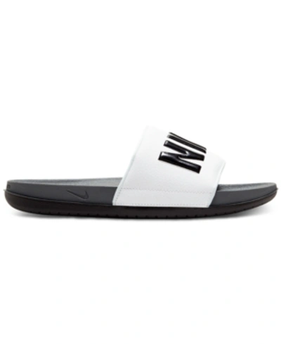 Shop Nike Men's Offcourt Slide Sandals From Finish Line In Dk Grey/black/white