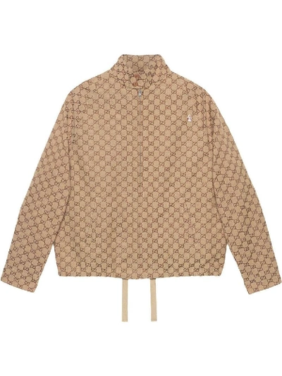 Shop Gucci Gg Canvas Bomber Jacket In Neutral