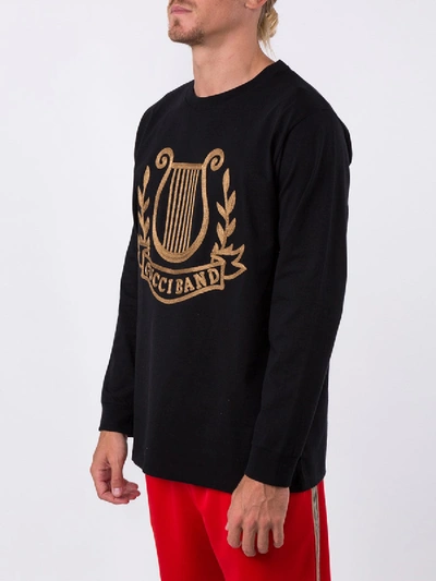 Shop Gucci Oversized T-shirt With Lyre Patch In Black