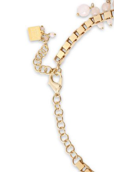 Shop Rosantica Verbier Gold-tone Quartz Necklace In Pastel Pink