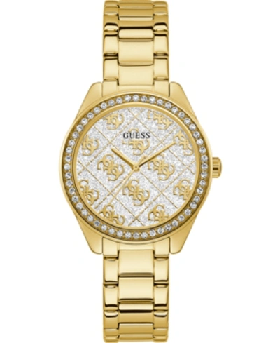 Shop Guess Women's Gold-tone Stainless Steel Bracelet Watch 36.5mm In Yellow