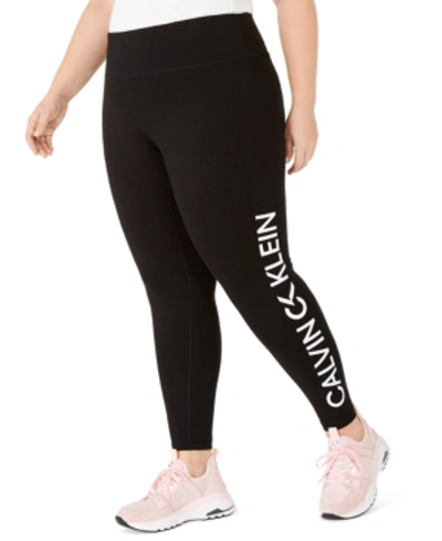 Shop Calvin Klein Plus Size Logo High-waist Leggings In Black Combo