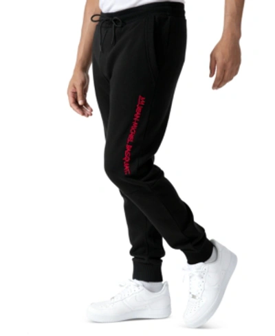 Shop Sean John Men's Jean Michel Basquiat Fleece Jogger Pants In Jet Black