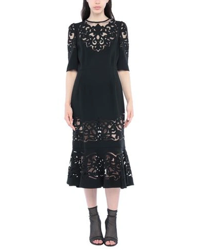 Shop Dolce & Gabbana Woman Midi Dress Black Size 4 Viscose, Acetate, Polyamide, Elastane, Polyester