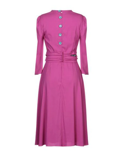 Shop Dolce & Gabbana Woman Midi Dress Purple Size 2 Viscose, Silk, Elastane