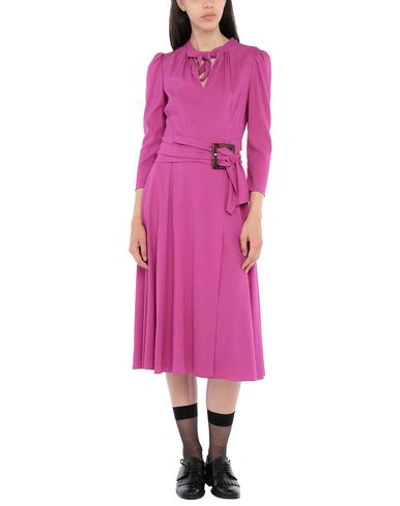 Shop Dolce & Gabbana Woman Midi Dress Purple Size 2 Viscose, Silk, Elastane