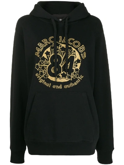 Shop Marc Jacobs Loose-fit Logo Hoodie In 黑色