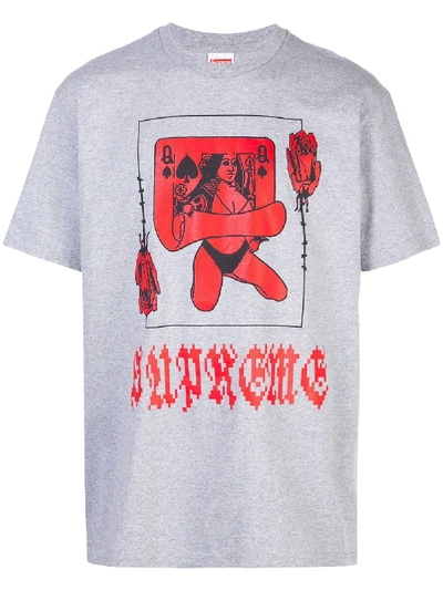 Supreme Queen Print T-shirt In Grey | ModeSens