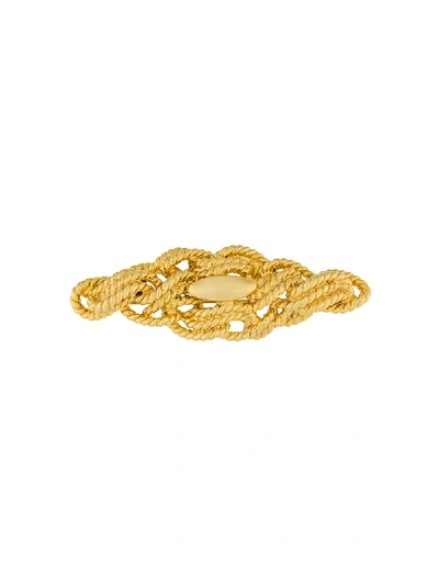 Pre-owned Givenchy 1980s Tangled Rope Brooch In Gold