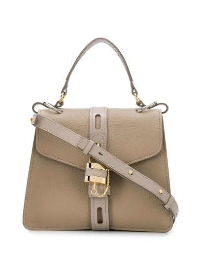 Shop Chloé Medium Aby Day Shoulder Bag In Grey