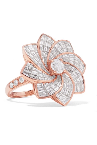 Shop Anita Ko Starburst Flower 18-karat Rose Gold Diamond Ring