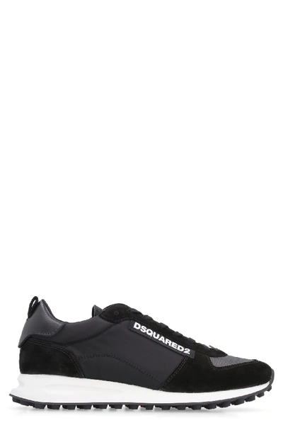 Shop Dsquared2 New Runner Hiking Techno Fabric And Suede Sneakers In Black