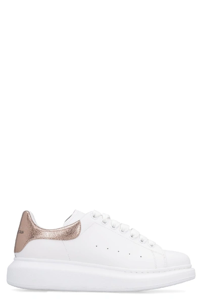 Shop Alexander Mcqueen Larry Leather Sneakers In White