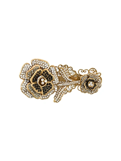 Shop Dolce & Gabbana Brosche Mit Rose In Gold