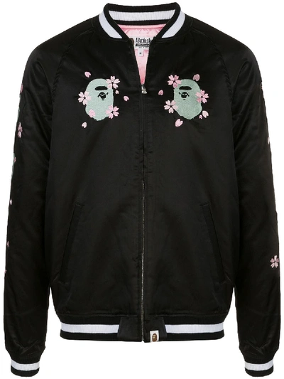 Bape Sakura Souvenir Jacket In Black