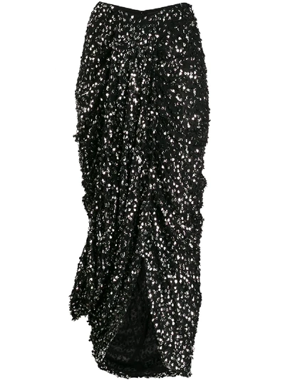 Shop Isabel Marant Calliandra Sequinned Skirt In Black