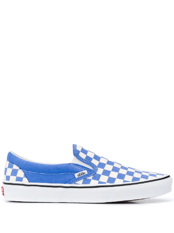 blue check vans slip on