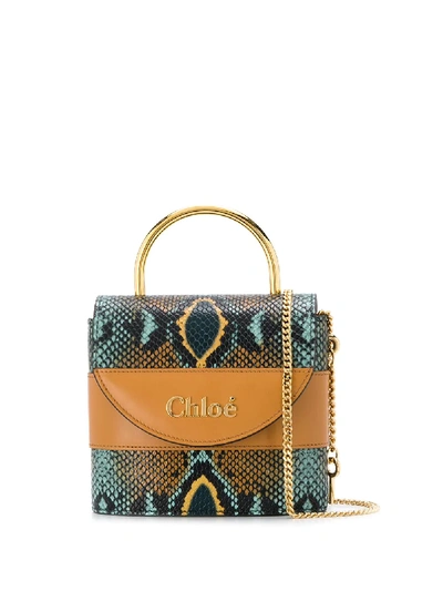 Shop Chloé Small Aby Lock Crossbody Bag In Blue