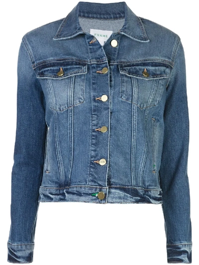 Shop Frame Slim-fit Denim Jacket In Blue