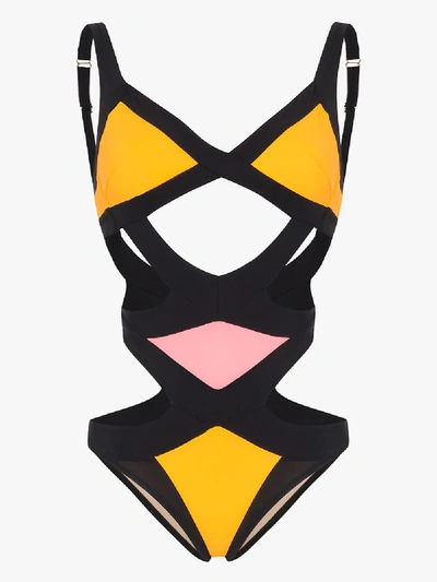 Shop Agent Provocateur Mazzy Cutout Swimsuit In Black