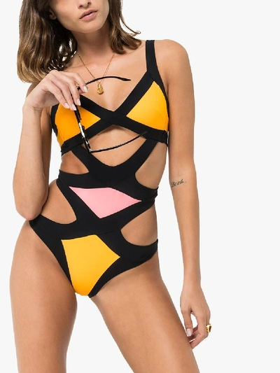 Shop Agent Provocateur Mazzy Cutout Swimsuit In Black