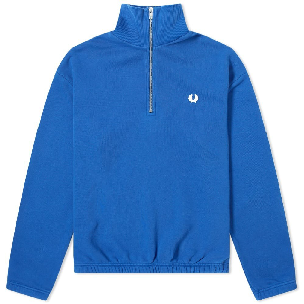 Fred Perry Winter Training Half Zip Sweat In Blue | ModeSens