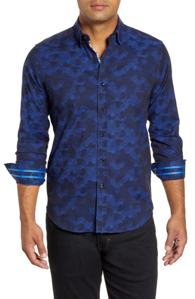 Shop Robert Graham Banfield Button-up Shirt In Navy