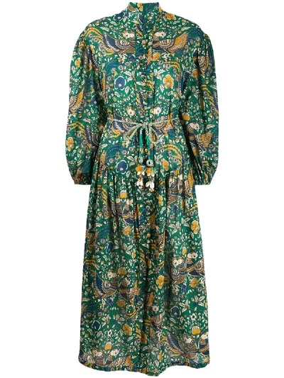Shop Zimmermann 'edie' Kleid Mit Tiefer Taille In Green