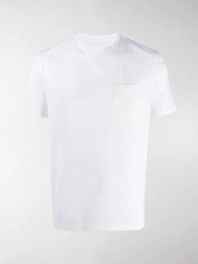 Shop Prada Chest Logo Pocket T-shirt In White