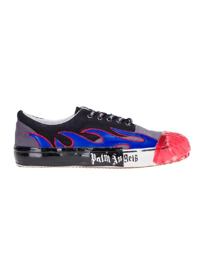 Shop Palm Angels Flame Sneakers In Multicolor Blue