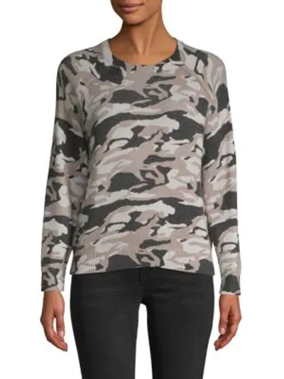 Shop St John Camouflage-print Sweater In Heather Grey