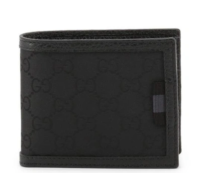 Pre-owned Gucci  Bifold Wallet Gg Nylon With Coin Pouch Black