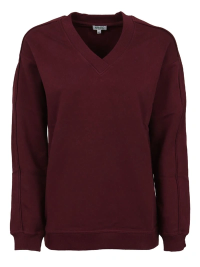 Shop Kenzo Burgundy Cotton Sweatshirt