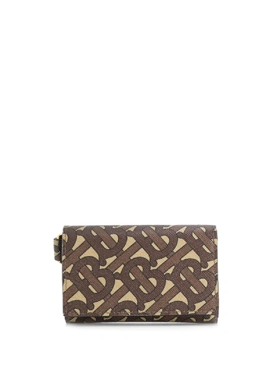 Shop Burberry Small Monogram-print Folding Wallet In Braun