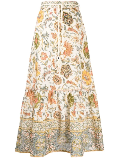 Shop Zimmermann Paisley Print Skirt In Neutrals