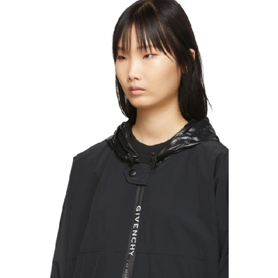 Shop Givenchy Black Logo Windbreaker Jacket In 001 Black