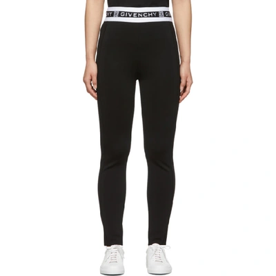 Shop Givenchy Black Logo Band Leggings In 001 Black