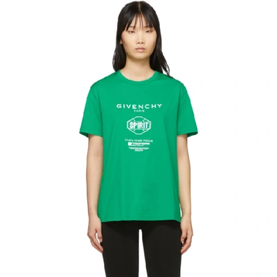 Shop Givenchy Green Spirit T-shirt In 339 Green