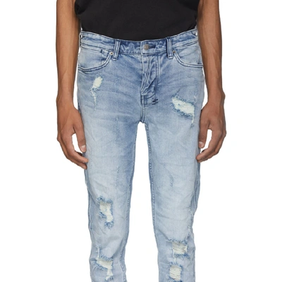 Shop Ksubi Blue Van Winkle Trashed Dreams Jeans