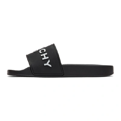 Shop Givenchy Black Logo Pool Slides In 001 Black