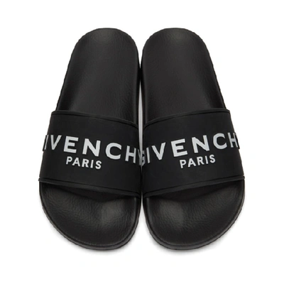 Givenchy Black Logo Pool Slides | ModeSens