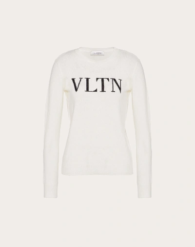 Shop Valentino Vltn Sweater In Ivory
