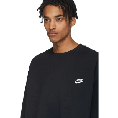 Shop Nike Black Sportswear Club Sweatshirt In 010 Black/w