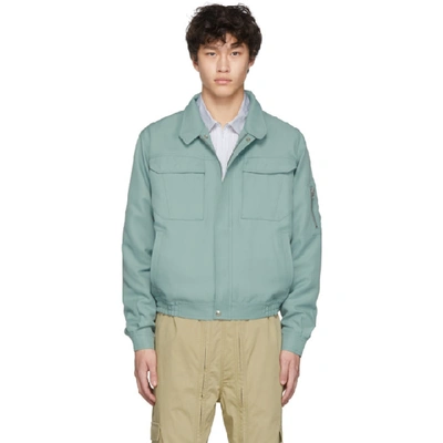Shop Random Identities Green Workwear Harrington Jacket In Sage