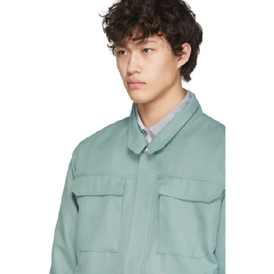 Shop Random Identities Green Workwear Harrington Jacket In Sage