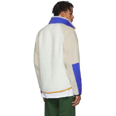 Shop Nike White And Blue Sherpa Jacket In 133sailgame