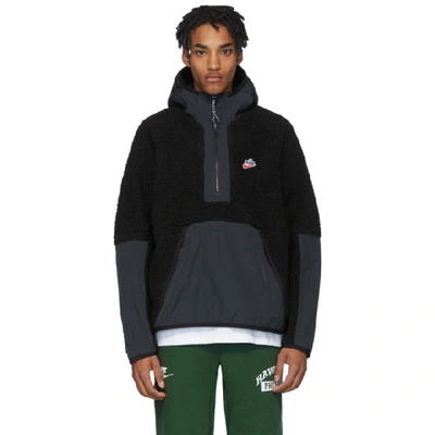 Nike Black Sherpa Fleece Pullover Jacket In 010blackoff | ModeSens