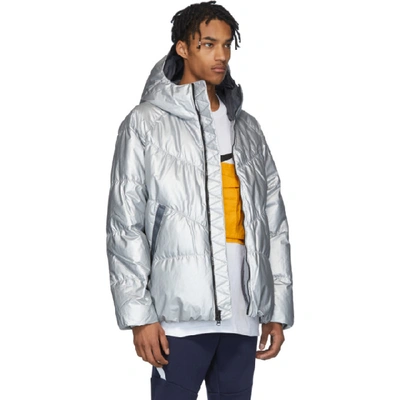 Shop Nike Silver Down Sportswear Jacket In 096metallic